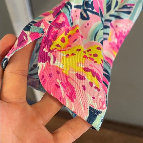 Lilly Pulitzer Tropical Print Cropped Pants - Pink and Blue - Picture 6 of 9